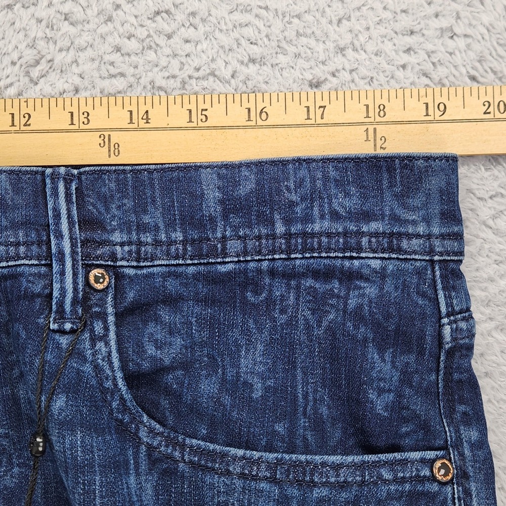 Robert Graham The Perfect Fit Jeans Mens 36x32 Dark Indigo Floral Stretch Denim - Picture 6 of 16